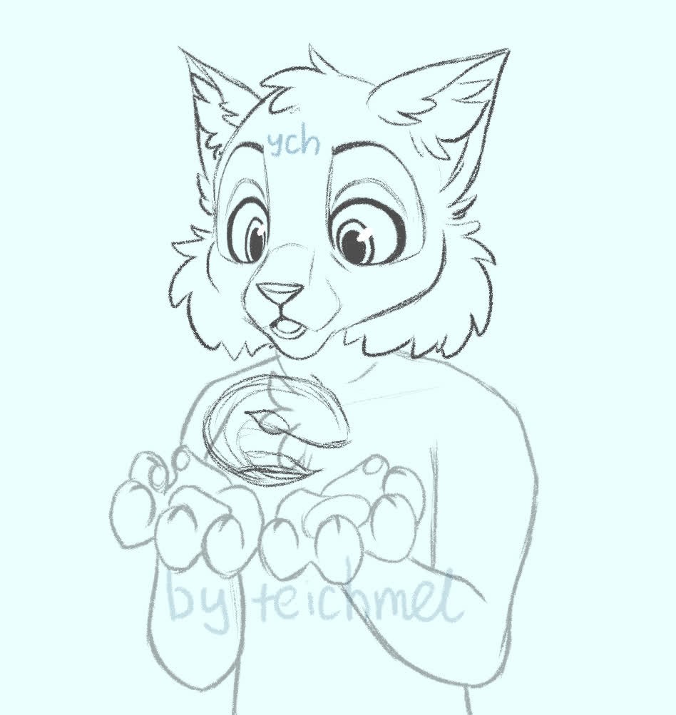GIF YCH with fish (furry) Animation 